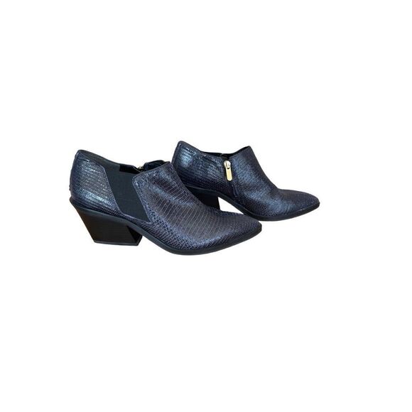 Franco Sarto Womens Black Side Zip Leather Pointed Toe Chelsea Boots Size 5 - Picture 1 of 9